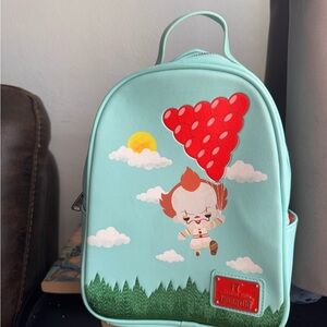 Loungefly Aqua Backpack with Red Balloon Design